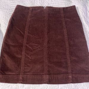 Free People Brown Corduroy Mini Skirt